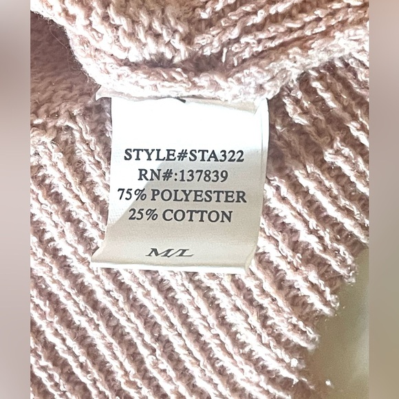 Luna Ivy Pink Distressed Hem Knit Sweater M/L Cropped Grunge Raw Edge Pullover - Picture 6 of 6